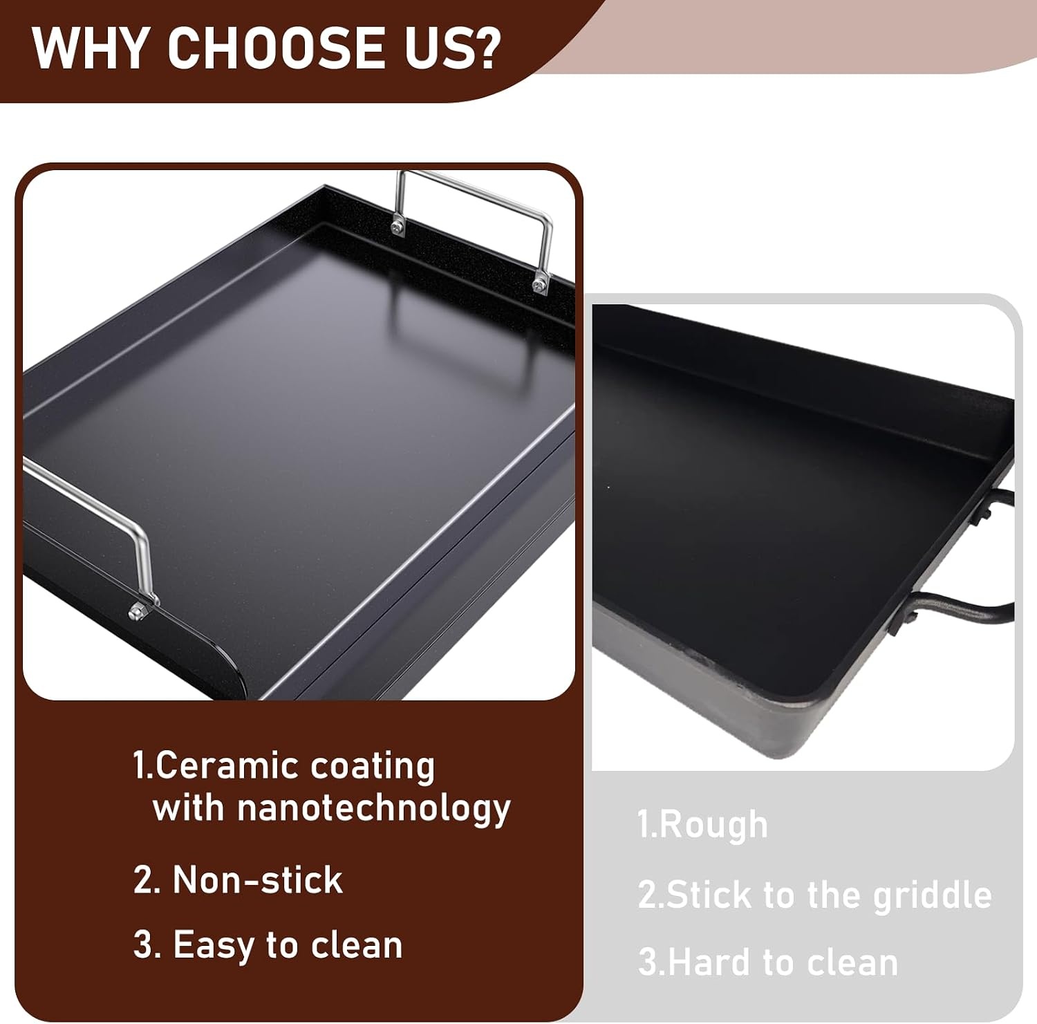 image:imagePreseasoned Cast Iron Griddle for Gas Grill Flat Top Griddle 25 x 16 Inch25 x 16 x 35