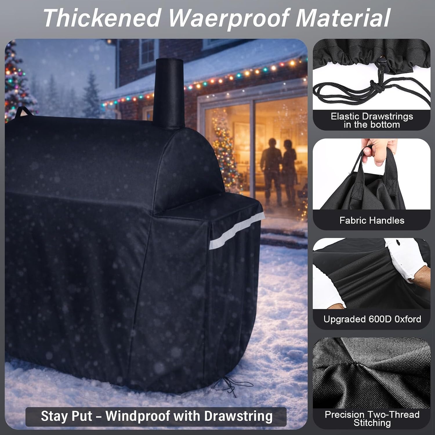 image:imageGrill Cover for Pit Boss Navigator 850 1300 1250 Pellet Smoker Cover Waterproof 600D Outdoor Grill Covers29 x 45 x 45