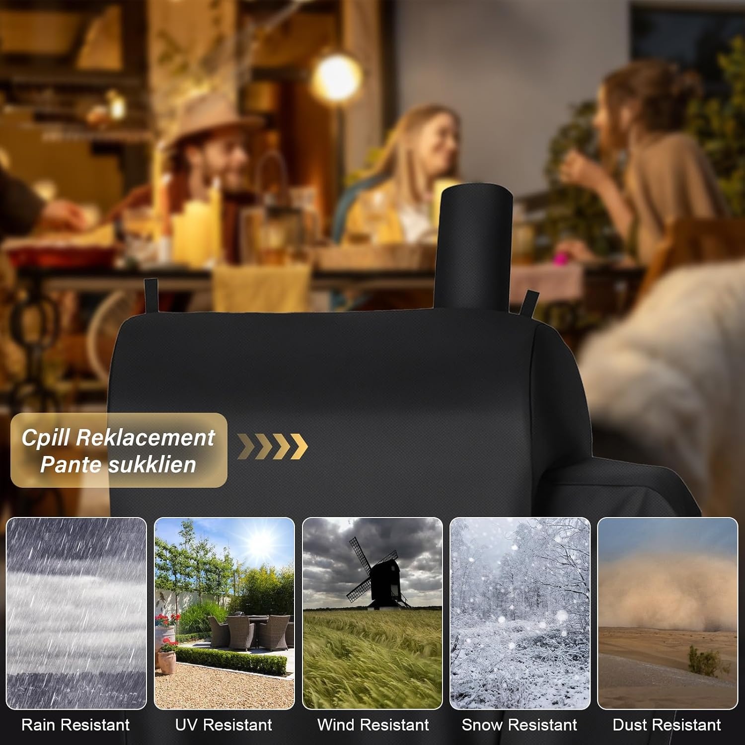 image:imageGrill Cover for Pit Boss Navigator 850 1300 1250 Pellet Smoker Cover Waterproof 600D Outdoor Grill Covers29 x 45 x 45