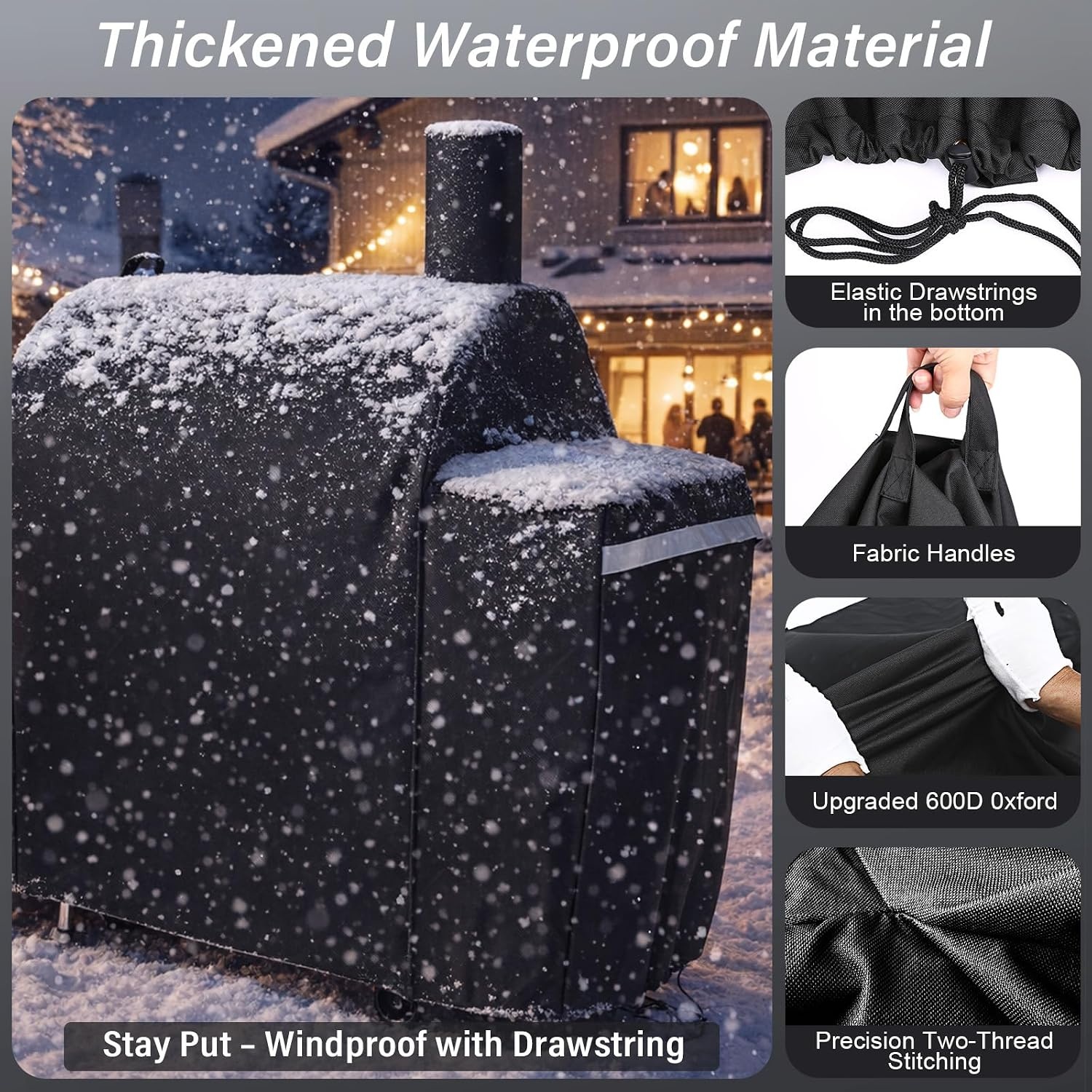 image:imageGrill Cover for Pit Boss Navigator 850 1300 1250 Pellet Smoker Cover Waterproof 600D Outdoor Grill Covers29 x 45 x 60