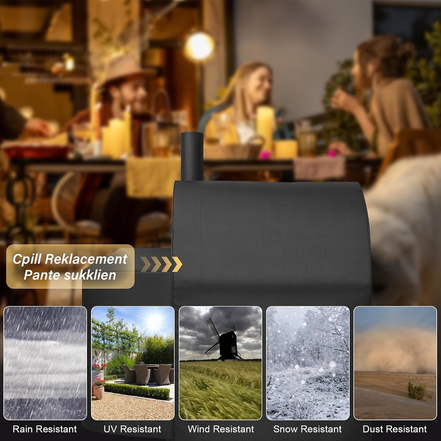 image:imageGrill Cover for Pit Boss Navigator 850 1300 1250 Pellet Smoker Cover Waterproof 600D Outdoor Grill Covers437L x 3071W x 4213H