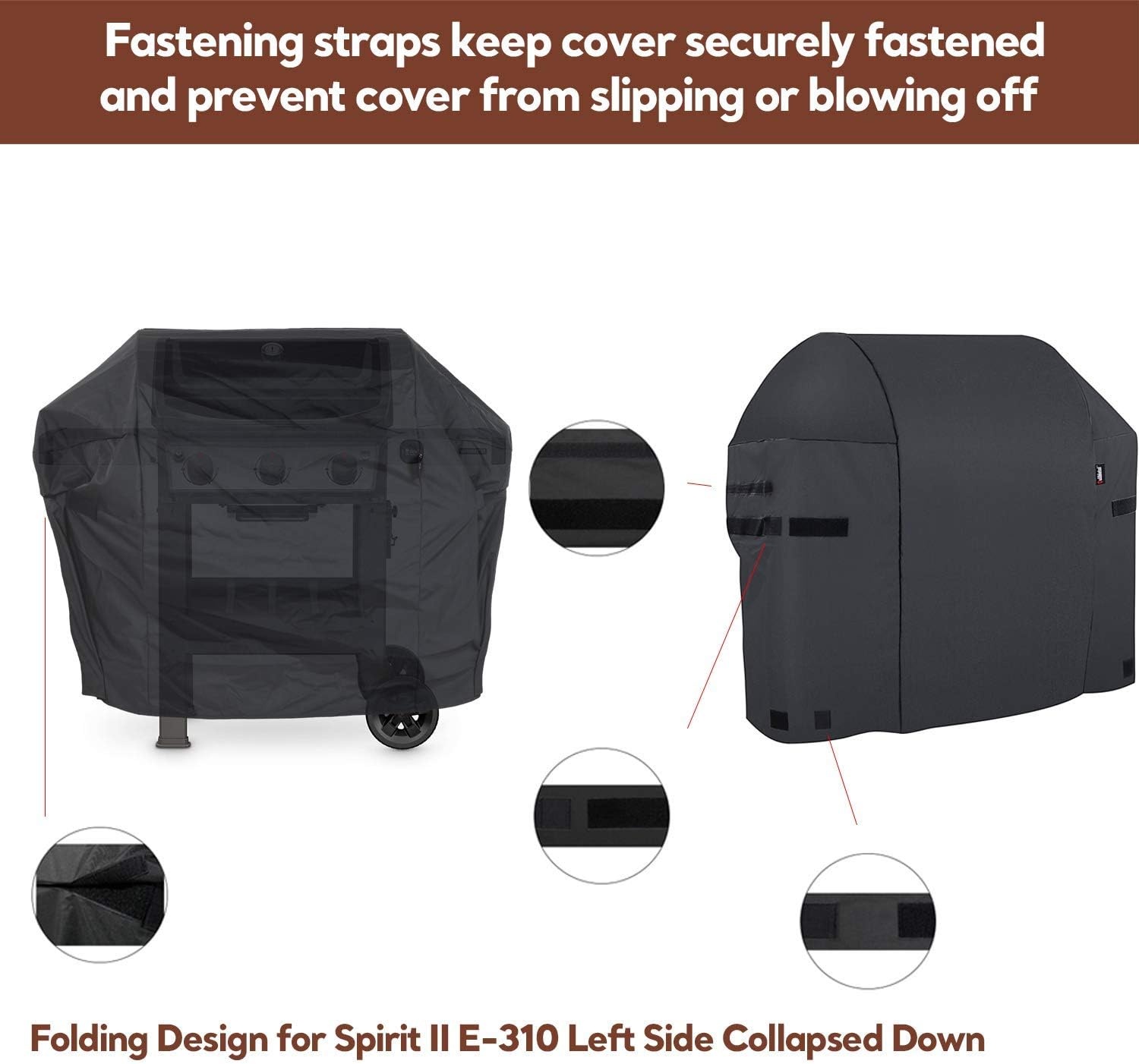 image:imageGrill Cover for Pit Boss Navigator 850 1300 1250 Pellet Smoker Cover Waterproof 600D Outdoor Grill Covers53 L X 27 D X 42 H