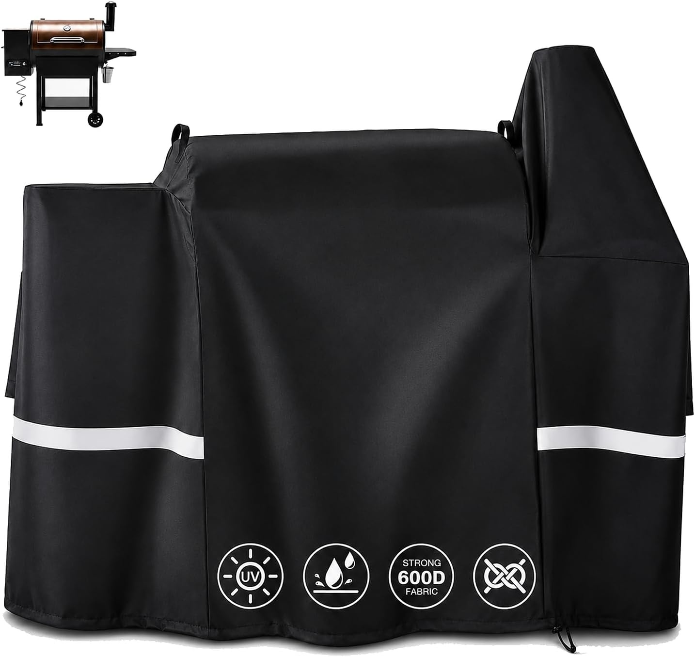 image:imageGrill Cover for Pit Boss Navigator 850 1300 1250 Pellet Smoker Cover Waterproof 600D Outdoor Grill Covers56 L x 27 D x 50 H