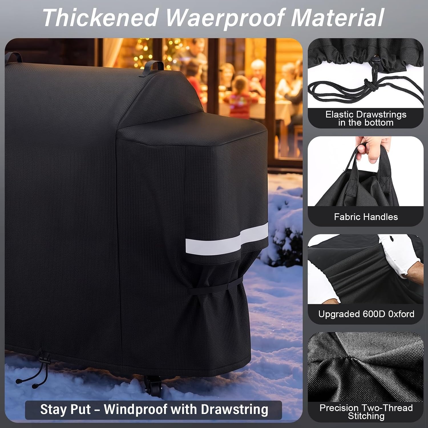 image:imageGrill Cover for Pit Boss Navigator 850 1300 1250 Pellet Smoker Cover Waterproof 600D Outdoor Grill Covers58L x 28W x44H