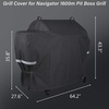 Grill Cover for Pit Boss Navigator 850 1300 1250 Pellet Smoker Cover Waterproof 600D Outdoor Grill Covers(64″L x 28″W x44″H)